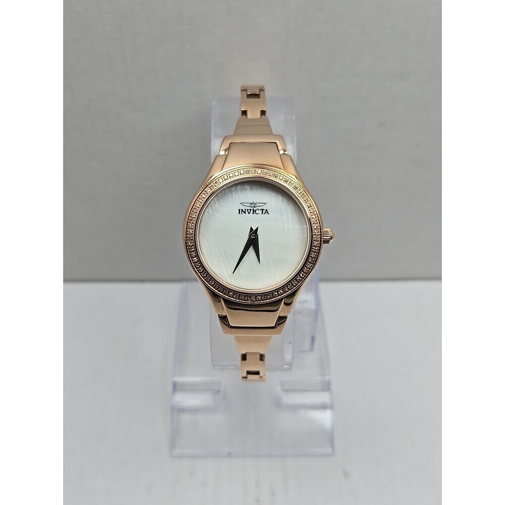 Invicta Angel Lady Quartz Stainless Steel Rose Gold Womens Watch New Battery MOP